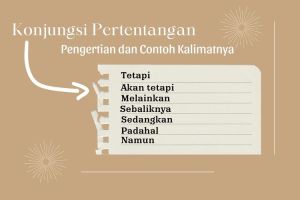 Contoh dari konjungsi pertentangan adalah