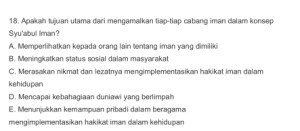 Apakah tujuan utama dari mengamalkan tiap-tiap cabang iman dalam konsep syu'abul iman?